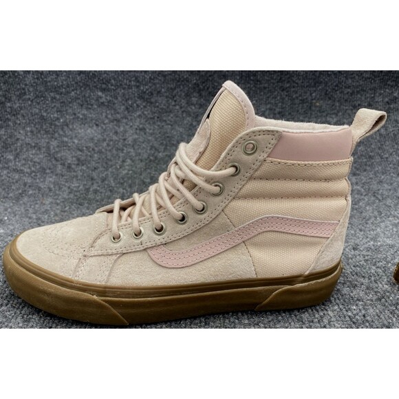 Vans SK8-Hi Suede Canvas Sneaker Gum Sole Pink White Men's 6.5 Women's 8 - Picture 3 of 13